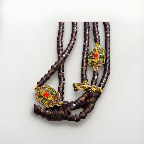 Heidi Daus Multi Color Multi Stone Crystal Necklace 48"L 2.9 Oz Signed Designer - Picture 13 of 13